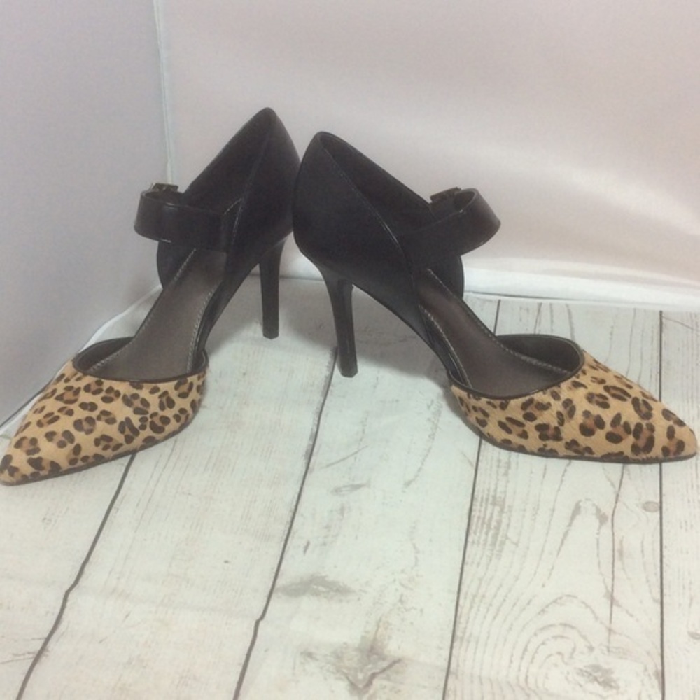 NWT 14th and Union Hair Calf Leopard Heels SZ 7.5